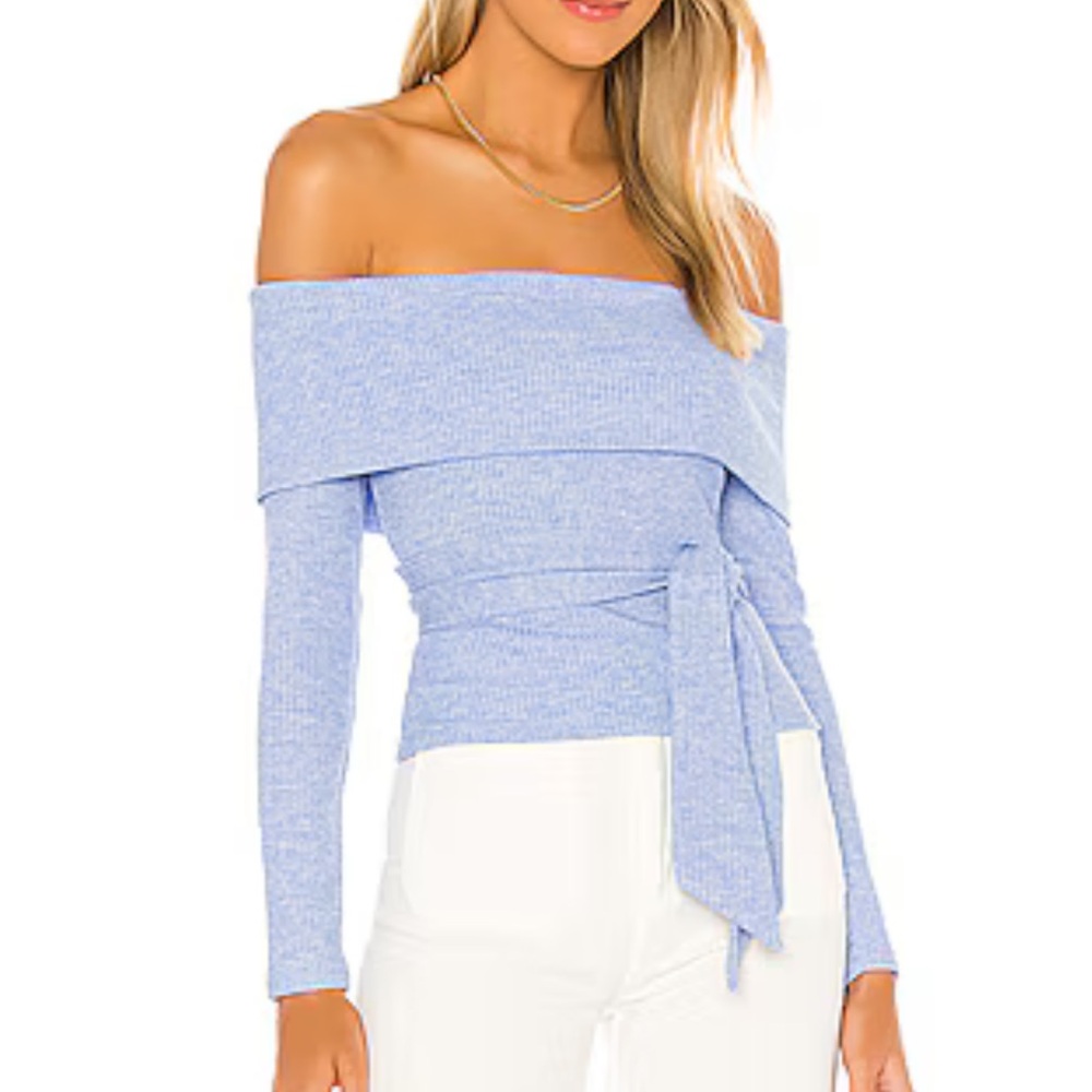REVOLVE Light Blue Off-Shoulder Blouse